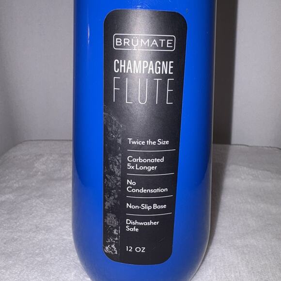 Brumate Insulated Champagne Flute 12oz Tumbler Flip Lid Royal Blue NWT - Picture 3 of 9
